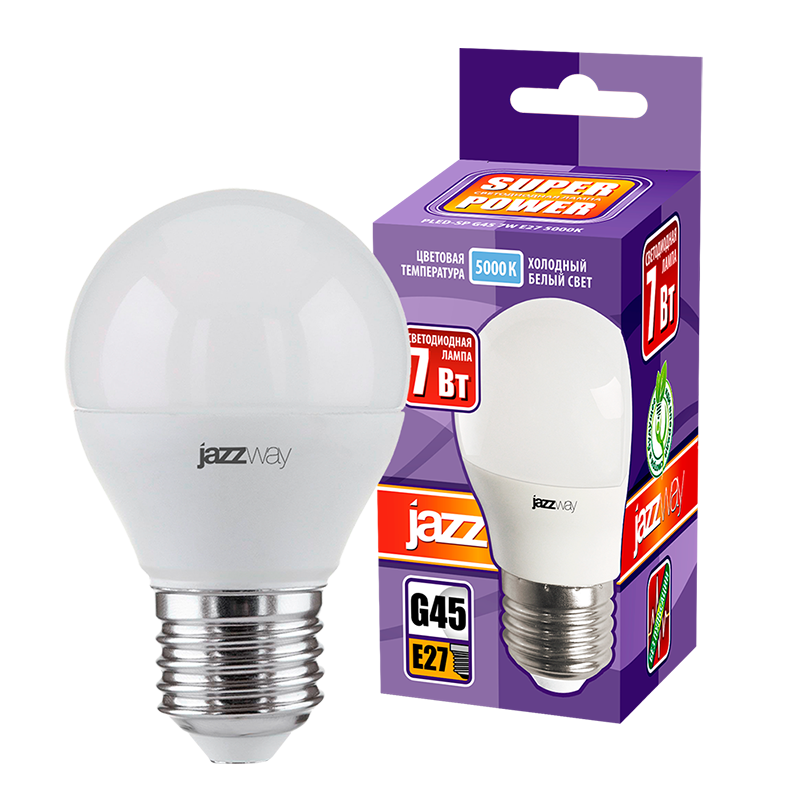 Лампа светодиодная LED 7Вт E14 220В 5000К PLED- SP G45 шар | 1027870-2 | Jazzway — миниатюра 3