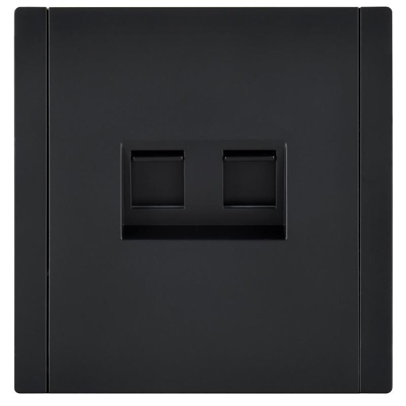 FORTE&PIANO Розетка комп. 2-ая RJ45 кат.5E FP133 черный | FP-K20-1-K02 | IEK — миниатюра 2