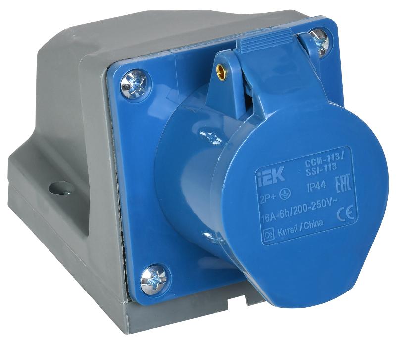 Розетка 113 стационарная 2Р+РЕ 16А 220В IP44 | PSR11-016-3 | IEK — IEK (ИЭК)