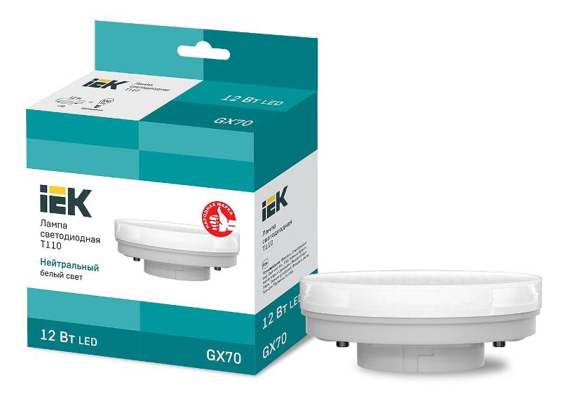 Лампа светодиодная T110 таблетка 12Вт 230В 4000К GX70 IEK | LLE-T110-12-230-40-GX70 | IEK — IEK (ИЭК)