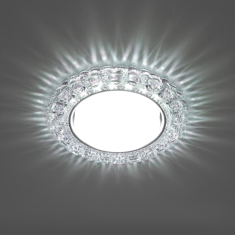 Светильник точечный встраиваемый декоративный CD4045 20LED*2835 SMD 6400K, 15W GX53, без лампы, прозрачный, хром | 41409 | Feron — миниатюра 2