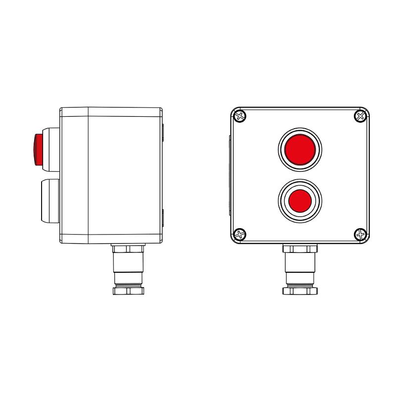 Взрывозащищенный пост управления из полиэстера CPE-P-03-(1xP1R(11)-1xLR(250))-1xKH2MHK(C)1Ex d e IIC Т5 Gb / Ex tb IIIC T95°C DbIP66/КЗ | 2231.031.22. — фото 1 | Sento