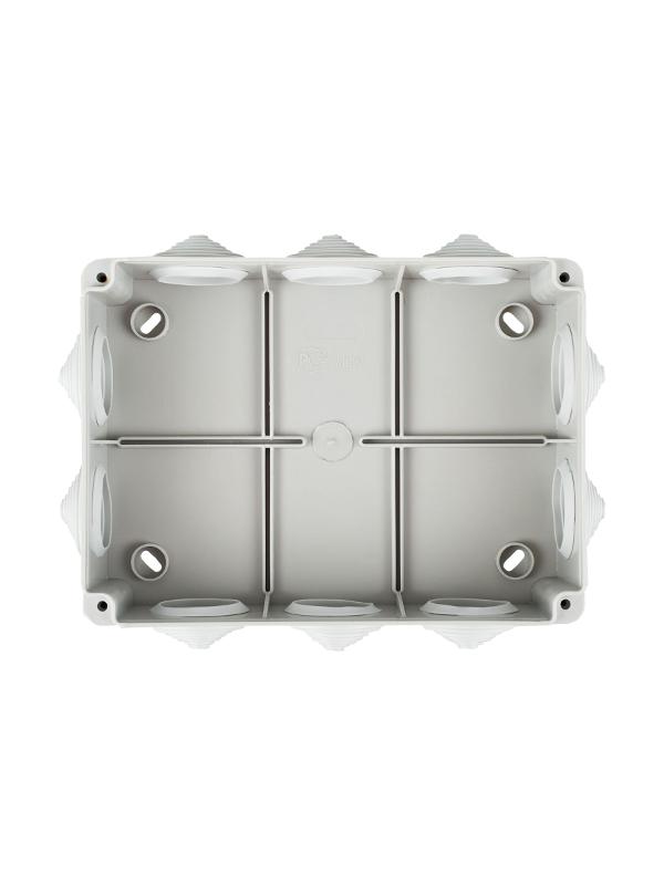 Коробка распределительная КМ41243 для о/п 190х140х70 мм IP44 (RAL7035, 10 гермовводов) | UKO11-190-140-070-K41-44 | IEK — миниатюра 3