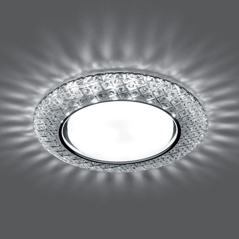 Светильник встраиваемый с белой LED подсветкой CD4042 потолочный GX53 без лампы, прозрачный, хром | 41304 | Feron — миниатюра 1