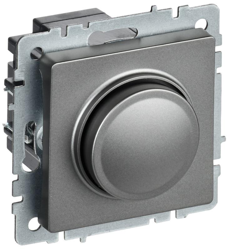 BRITE Светорегулятор поворотно-нажимной 600Вт СС10-1-0-БрС сталь  | BR-D20-0600-K46 | IEK — IEK (ИЭК)