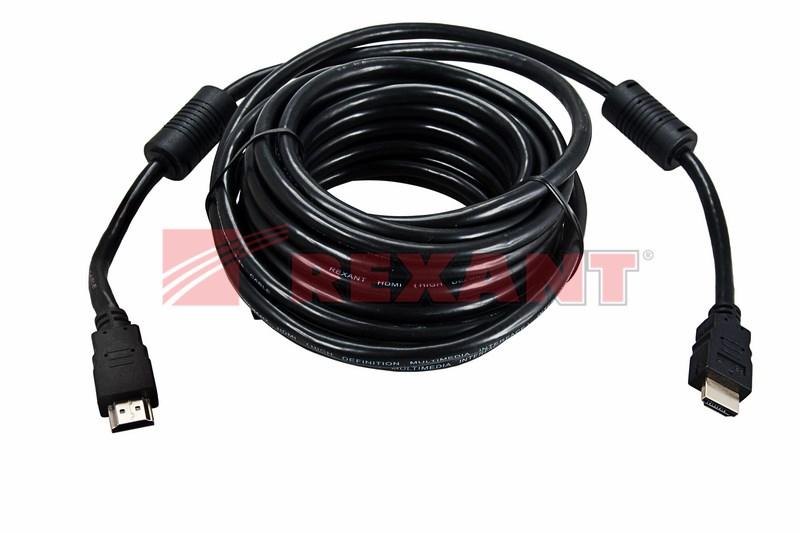 Шнур HDMI - HDMI с фильтрами, длина 3 метра (GOLD) (PVC пакет) | 17-6205 | REXANT — миниатюра 2