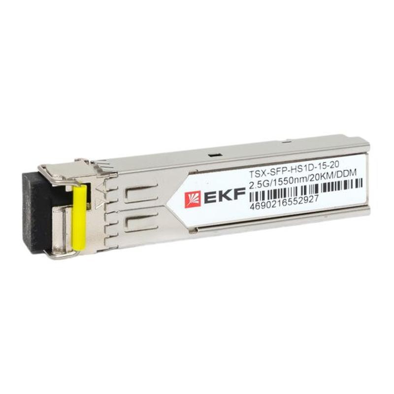 SFP модуль 2,5 Гбит одинарное одномодовое оптоволокно 1550нм дальность 20км TSX |TSX-SFP-HS1D-15-20|EKF — EKF