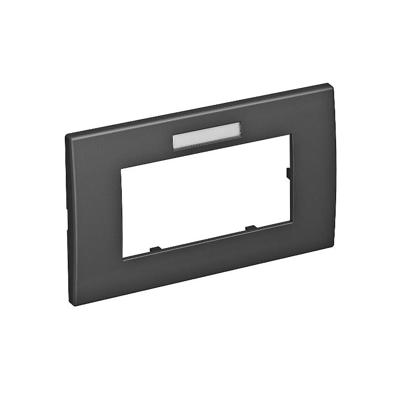 Рамка двойная Modul45 (с полем д/маркировки.,горизонт.,84x140 мм,черный) (AR45-BF2 SWGR) | 6119354 | OBO Bettermann — OBO Bettermann