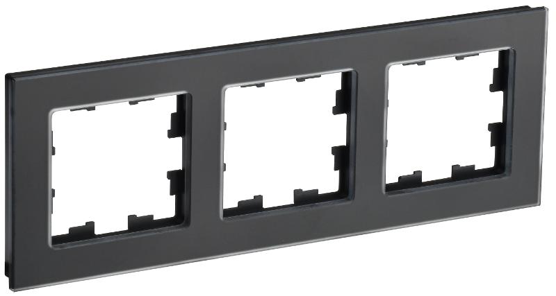 BRITE Рамка 3-ая РУ-3-2-Бр стекло черный матовый | BR-M32-G-31-K02 | IEK — IEK (ИЭК)