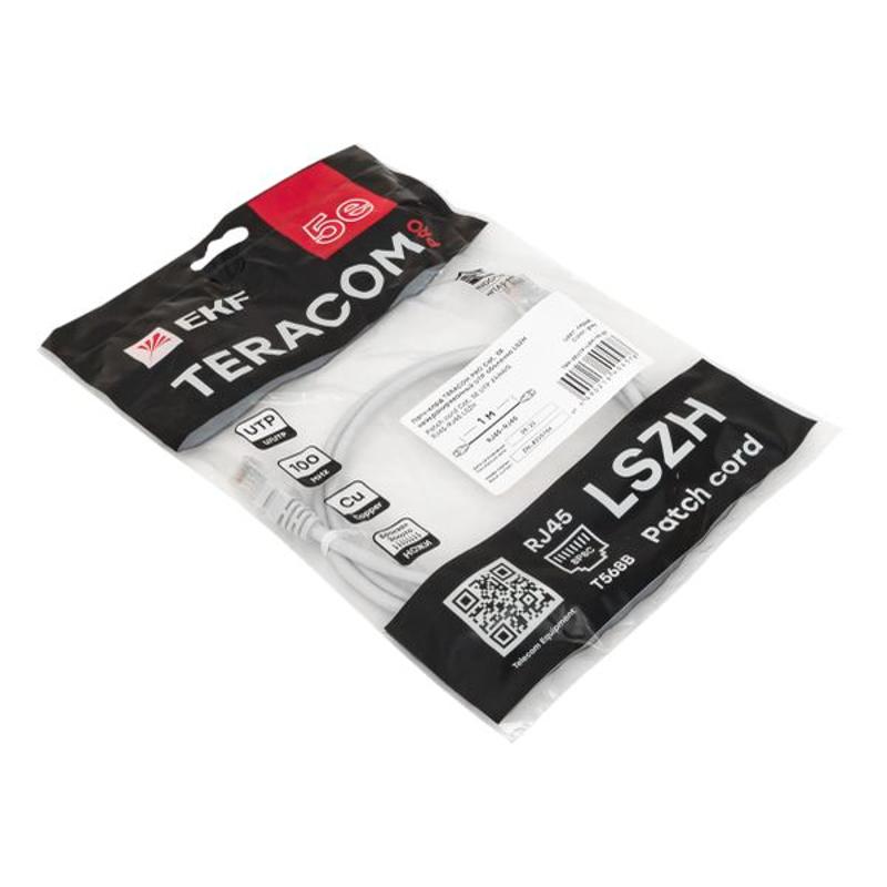 Патч-корд TERACOM PRO Cat.5E неэкранированный UTP оболочка LSZH серый (1,0м) | TRP-5EUTP-LSH-1M-GY | EKF — миниатюра 8