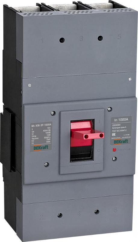 Силовой автоматический выключатель 3P 1250А 70кА ВА-308 |22831DEK| DEKraft — DEKraft