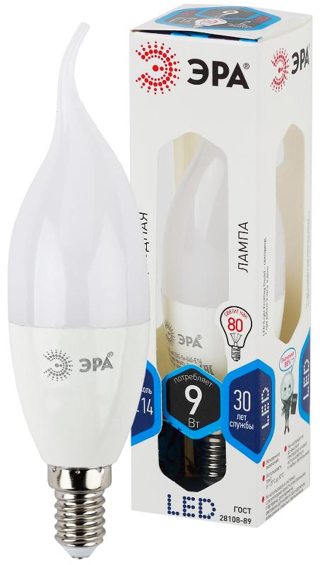 Лампа светодиодная LED 9Вт Е14 4000К СТАНДАРТ smd BXS-9w-840-E14 | Б0027974 | ЭРА — миниатюра 1
