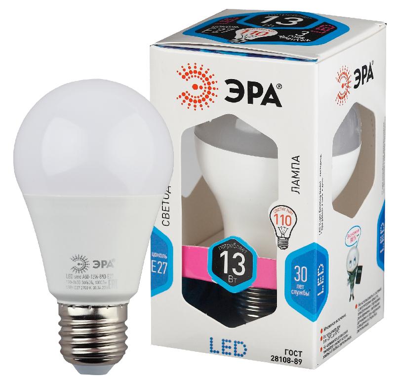 Лампа светодиодная LED 13Вт Е27 4000К СТАНДАРТ smd A60-13W-840-E27 | Б0020537 | ЭРА — ЭРА (Энергия света)