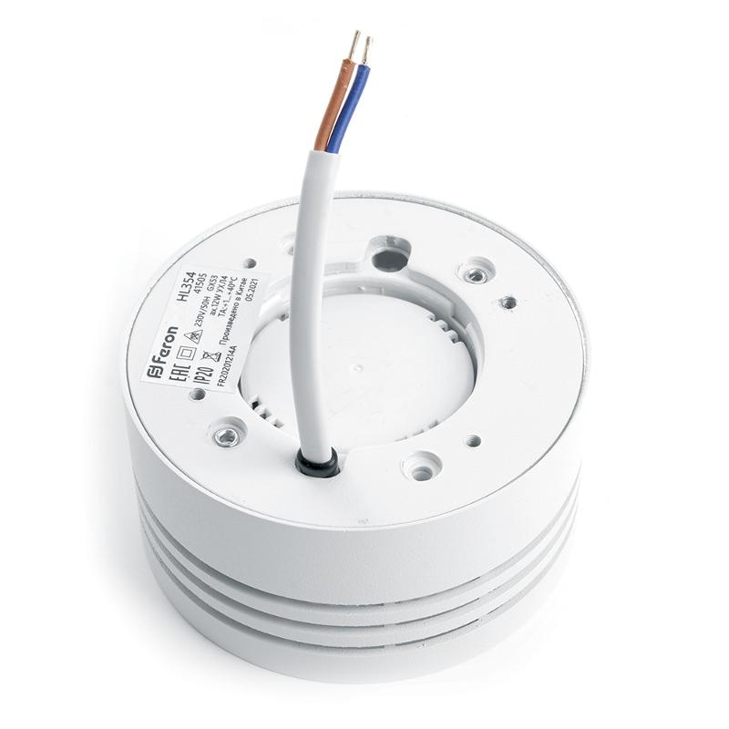 Светильник потолочный под лампу макс 12W, 230V, GX53, белый, HL354 | 41505 | FERON — миниатюра 3
