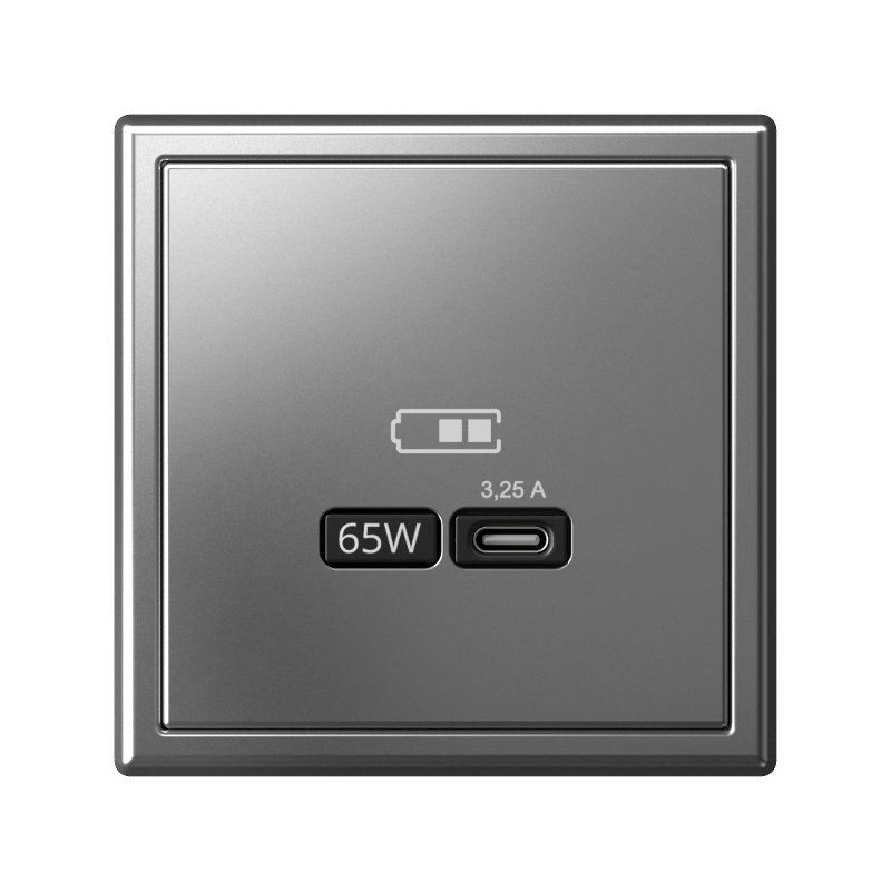 ArtGallery Сталь Розетка USB тип-С 65Вт высокоскор.заряд. QC, PD, механизм | GAL000927 | SE — миниатюра 5