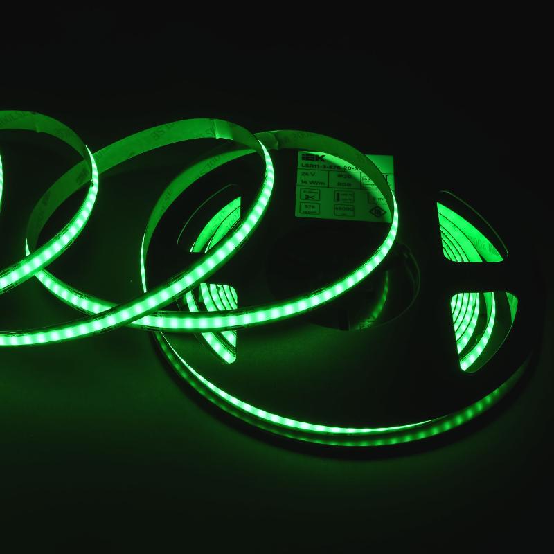 Лента LED 5м COB-576LED 14Вт/м IP20 10мм 24В RGB  | LSR11-3-576-20-3-05 | ИЭК — миниатюра 5