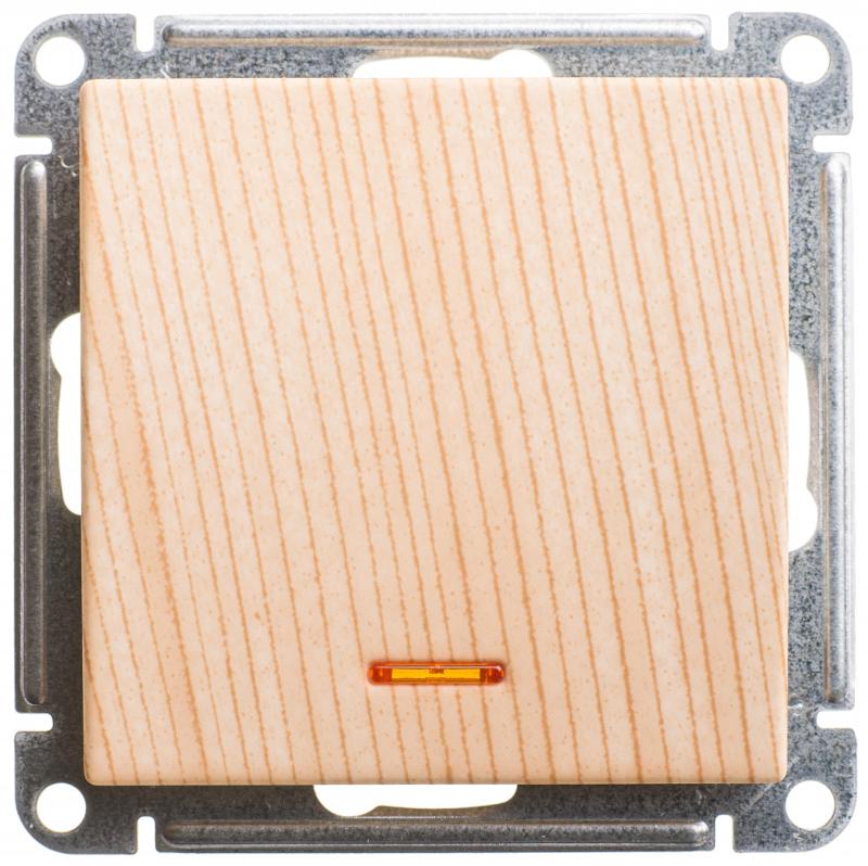 W59 Сосна Переключатель 1-клавишный с подсветкой 10АХ | VS610-157-7-86 | SE — Systeme Electric