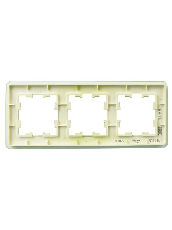 BRITE Рамка 3-ая РУ-3-2-Бр стекло эко грин RE | BR-M32-G-41-K06 | IEK — миниатюра 3