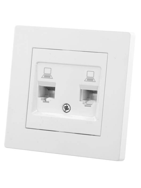 Розетка компьютерная двойная RJ45 белая "Сенеж"  | SQ1816-0044 | TDM — TDM ELECTRIC
