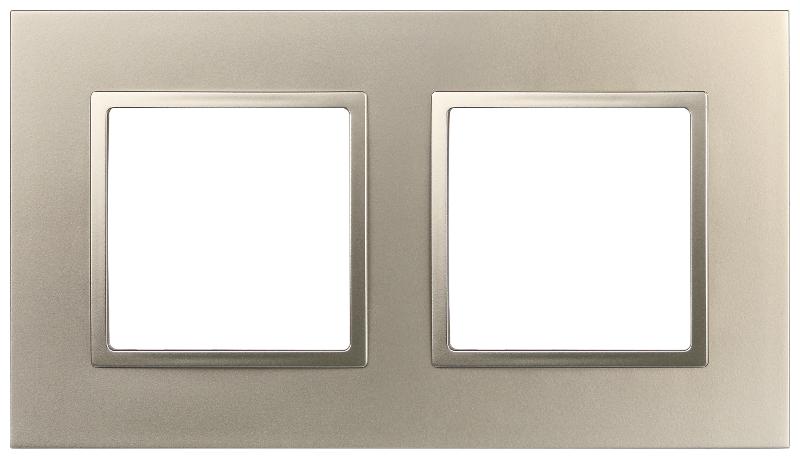 Рамка для розеток и выключателей Elegance 14-5012-04 Classic, на 2 поста, шампань | Б0060579 | ЭРА — миниатюра 1