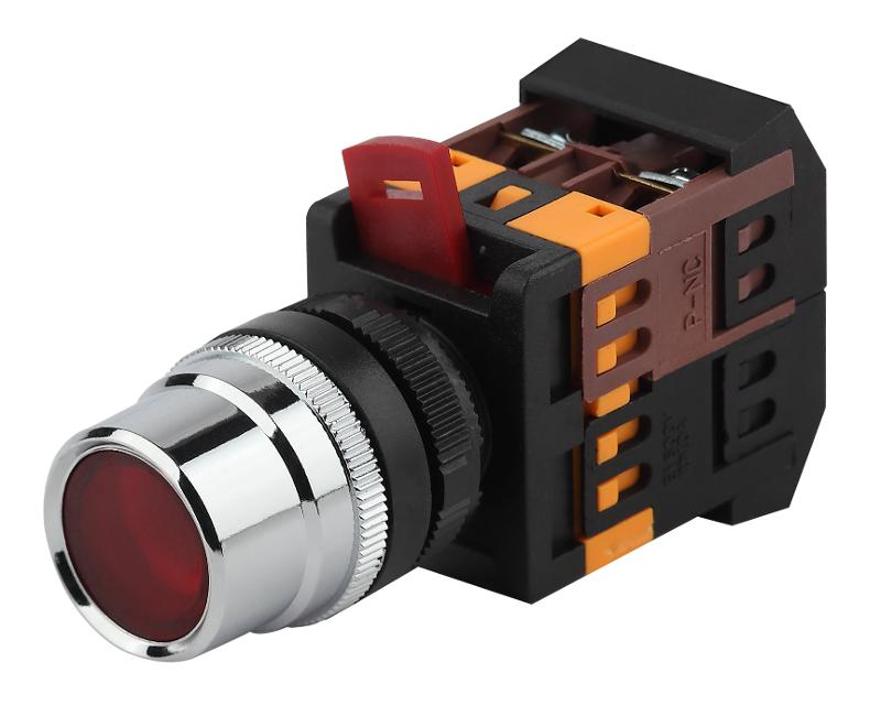 Кнопка управления  ABLF-22 красный d22мм неон/240В 1з+1р (10/400/3200) | Б0045648 | ЭРА — ЭРА (Энергия света)