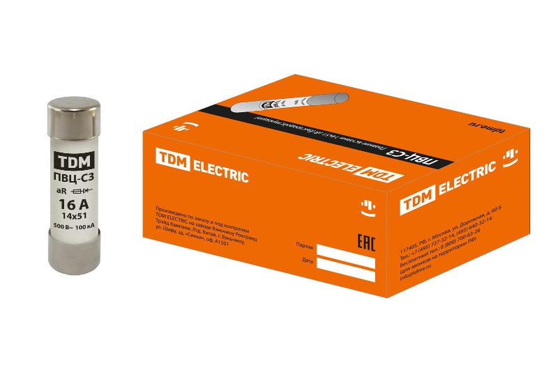 Вставка плавкая ПВЦ-С3 14х51 aR (быстродействующая) 16А | SQ0729-0049 | TDM — TDM ELECTRIC
