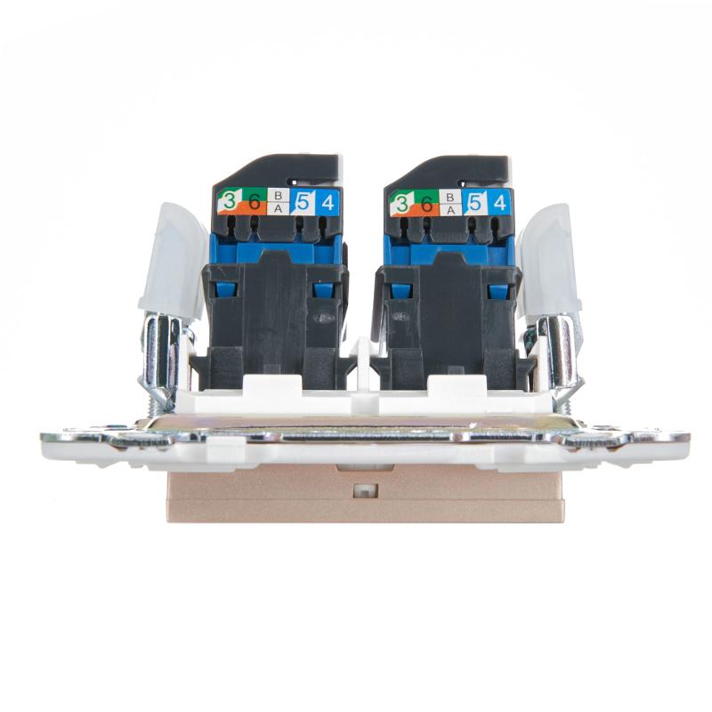 SKANDY Розетка компьютерная двойная RJ45 кат.6 SK-K04Sa песочный | SK-K20-2-K98 | IEK — миниатюра 5