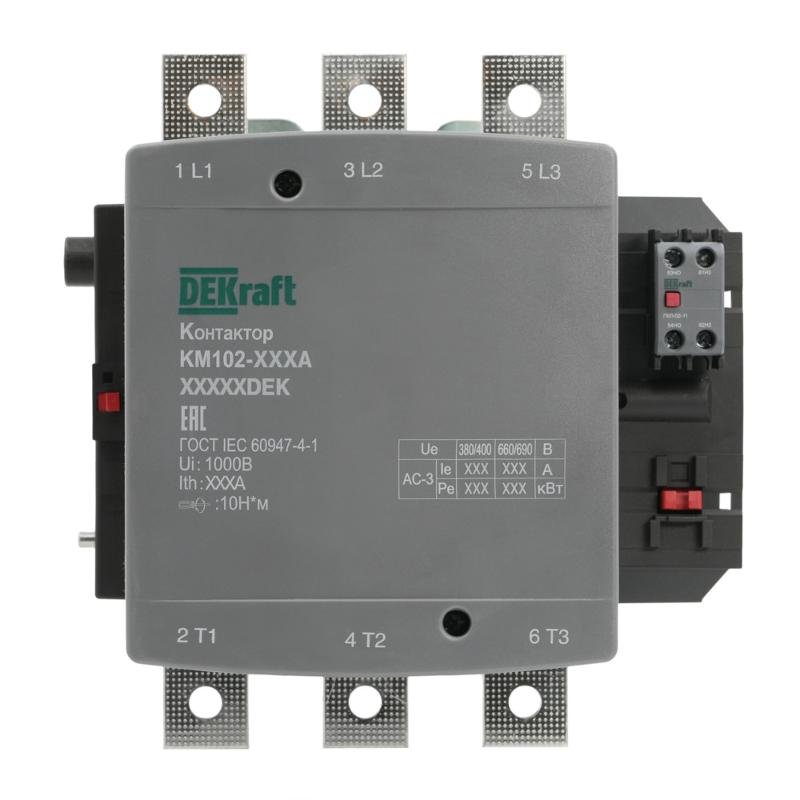 Контактор 500А 110В_АС АС3_ АС4 1НО+1НЗ КМ-102 | 21969DEK | DEKraft — DEKraft