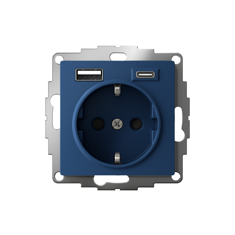 AtlasDesign Аквамарин Розетка 16А c 2 USB A+C, 5В/2,4А/3,0А, 2х5В/1,5А, механизм | ATN001132 | SE — миниатюра 2