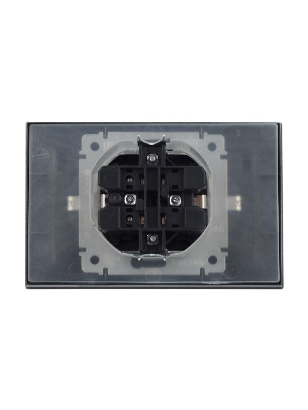 BRITE Розетка 2-ая с крышкой 16А в сб IP44 РСбш12-3-44-БрС сталь | BR-R26-16-44-K46-F | IEK — миниатюра 6