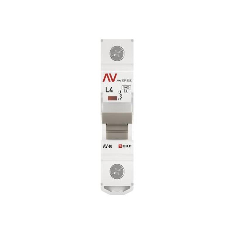 Выключатель автоматический AV-10 1P 4A (L) 10kA AVERES | mcb10-1-04L-av | EKF — миниатюра 4