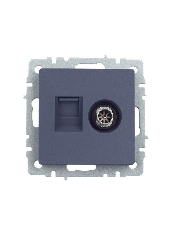 BRITE Розетка двойная TV+RJ45 кат.5E РТВ/РК12-БрМ маренго  | BR-AK20-1-K35 | IEK — миниатюра 13