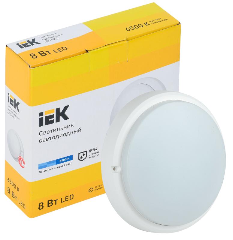 Светильник светодиодный пылевлагозащищенный для ЖКХ ДПО 4005 8Вт IP54 6500K круг белый | LDPO0-4005-8-6500-K01 | IEK — миниатюра 2
