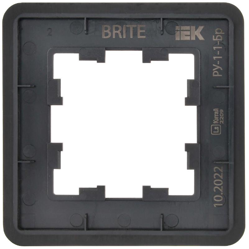 BRITE Рамка 1-ая РУ-1-1-Бр металл черный RE | BR-M12-M-01-K02 | IEK — миниатюра 5