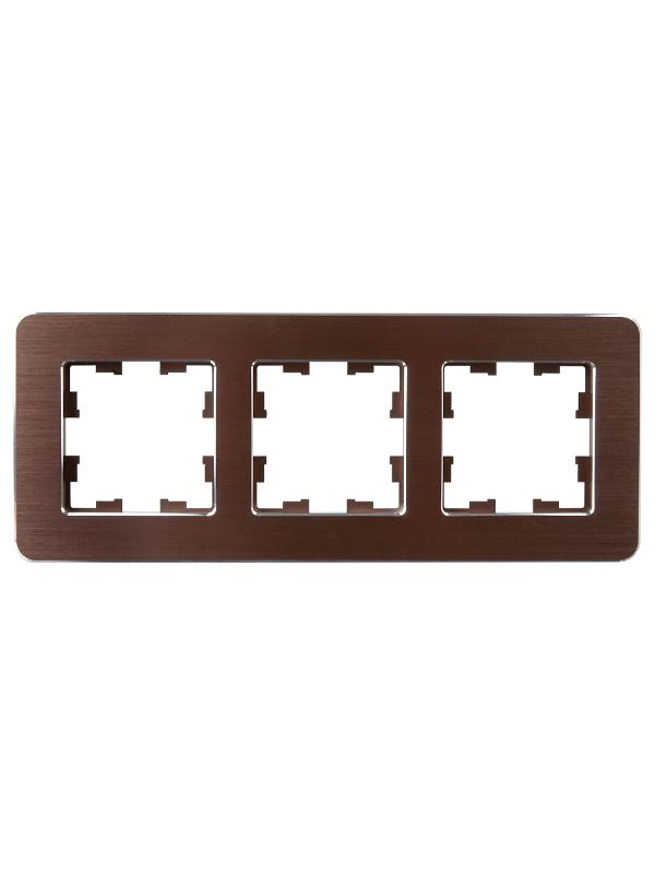 BRITE Рамка 3-ая РУ-3-1-Бр металл коричневый RE AL | BR-M32-M-21-K30 | IEK — миниатюра 2