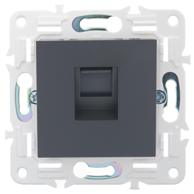 SKANDY Розетка компьютерная RJ45 кат.5E SK-K01T титан | SK-K10-1-K48 | IEK — миниатюра 2