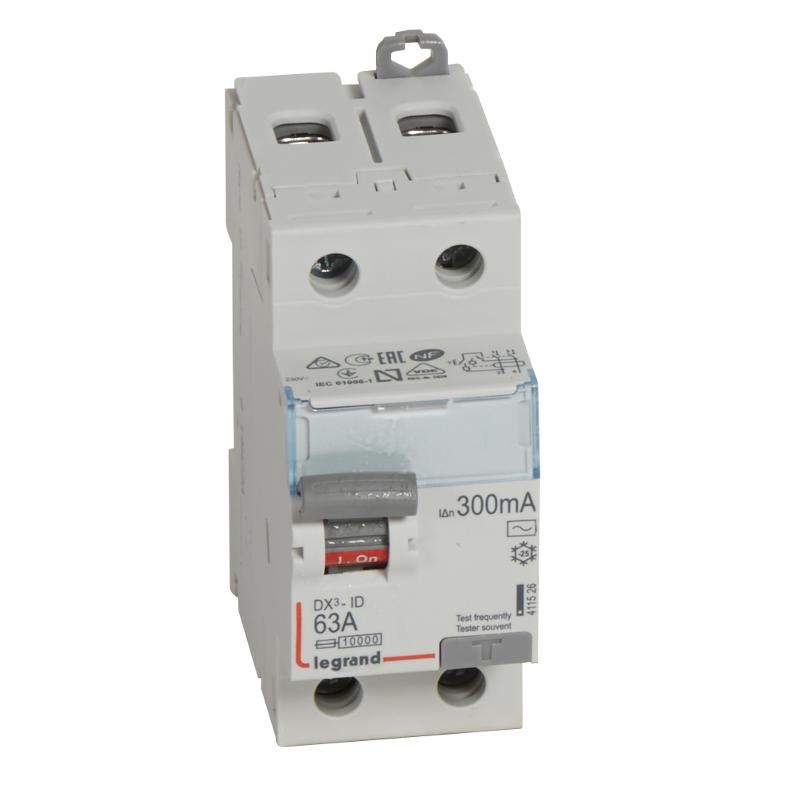Выключатель дифференциальный (УЗО) DX3-ID 2п 63А 300мА тип AC | 411526 | Legrand — Legrand