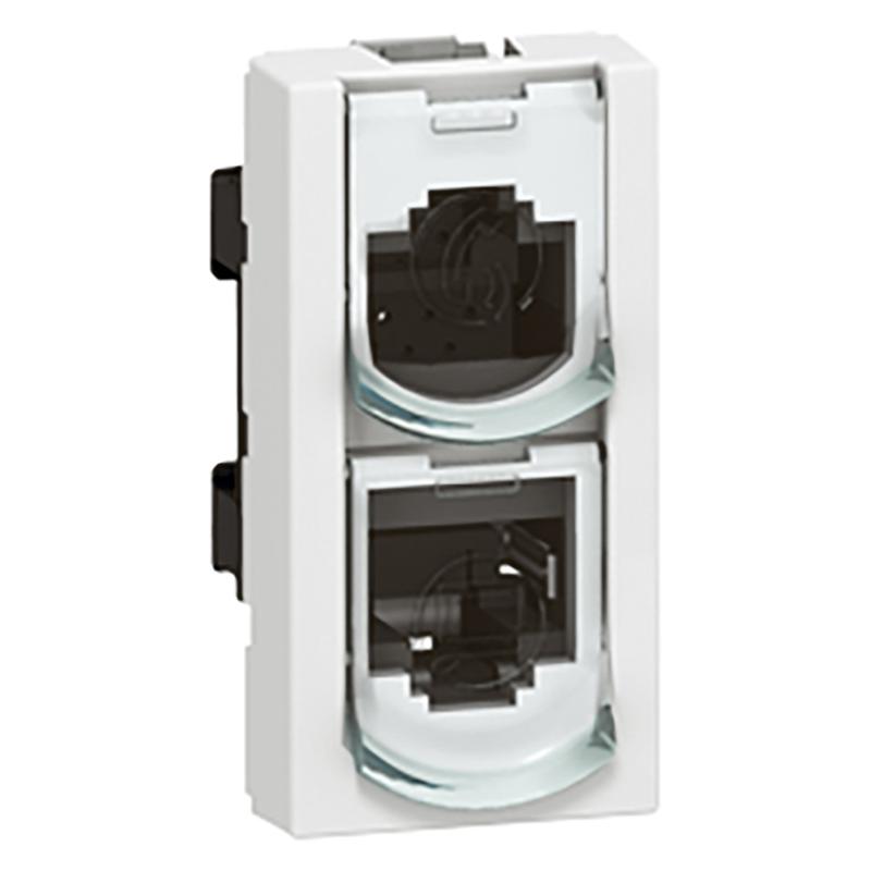 Розетка RJ 45 с разветвителем - Программа Mosaic - Телефон/телефон - UTP - 45 контактов - 1 модуль - LCS² | 076537 | Legrand — Legrand