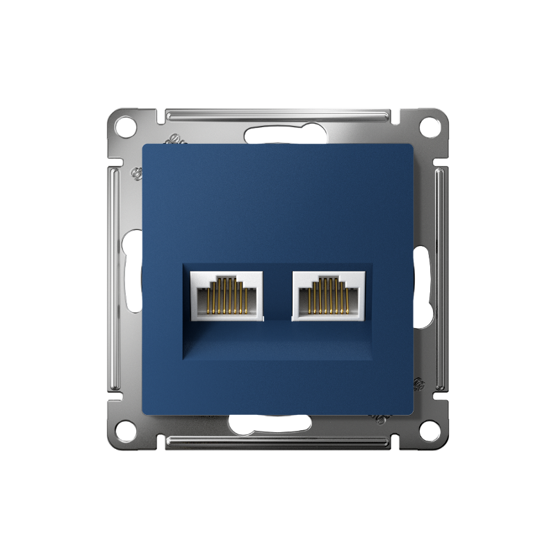 AtlasDesign Аквамарин Розетка 2-ая компьютерная RJ45+RJ45, кат.5E, механизм | ATN001185 | SE — миниатюра 2