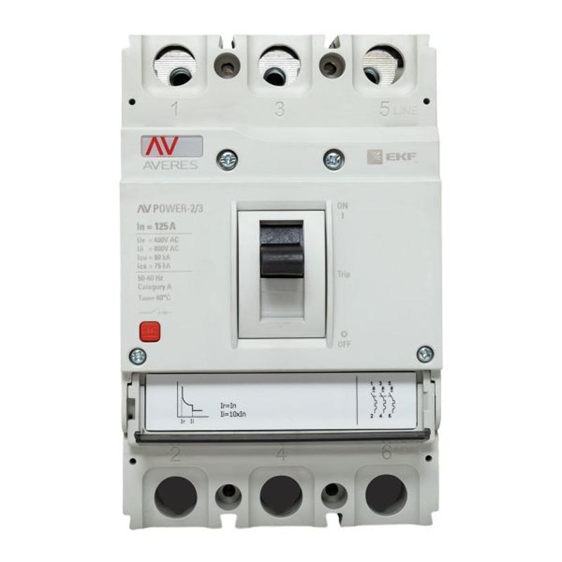 Выключатель автоматический AV POWER-2/3 125А 80kA TR AVERES | mccb-23-125H-TR-av | EKF — миниатюра 20