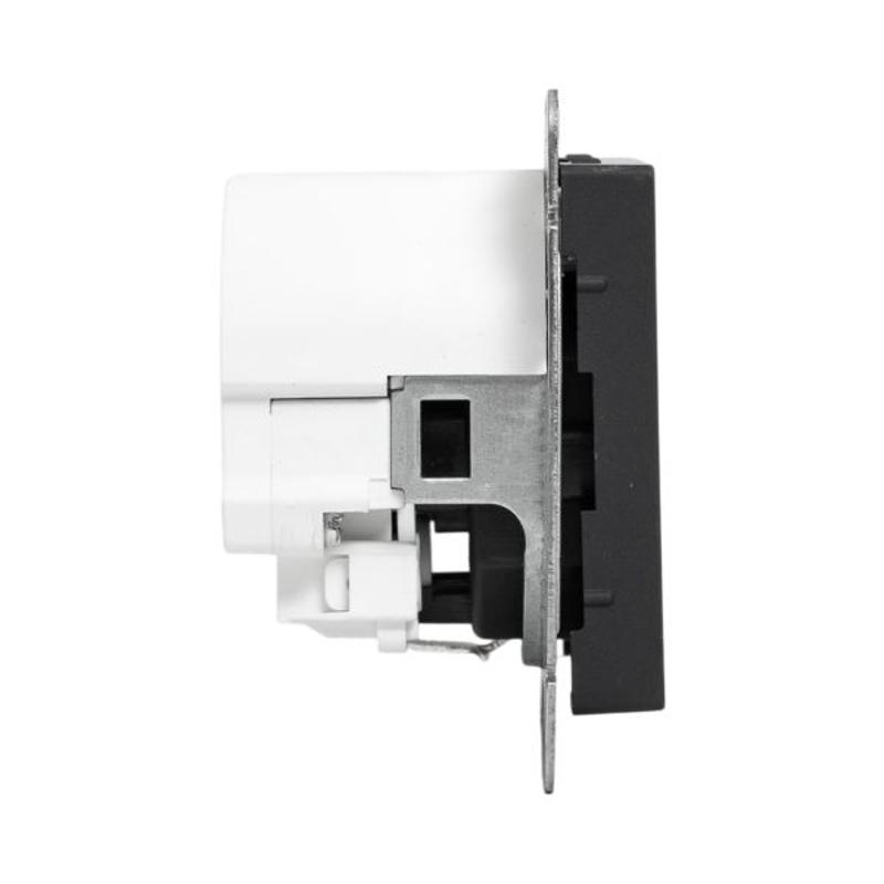 Механизм розетки с USB-C - 2шт, 16А, с заземлением, со шторками, чёрный Эпика EKF | UP1-SOB-111-2USBC | EKF — миниатюра 6