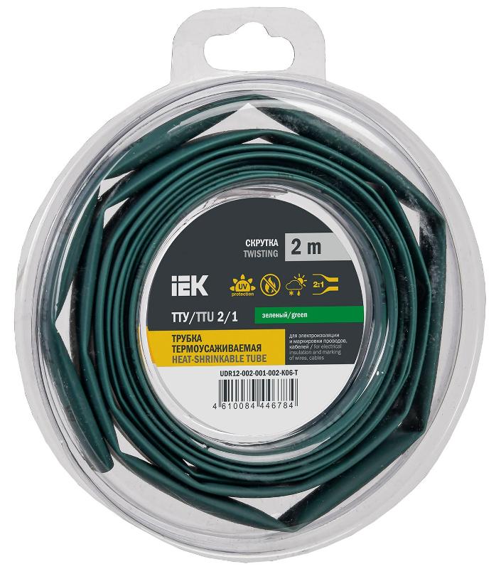 Трубка термоусадочная ТТУ нг-LS 2/1 зеленая (2м/упак) IEK | UDR12-002-001-002-K06-T | IEK — IEK (ИЭК)