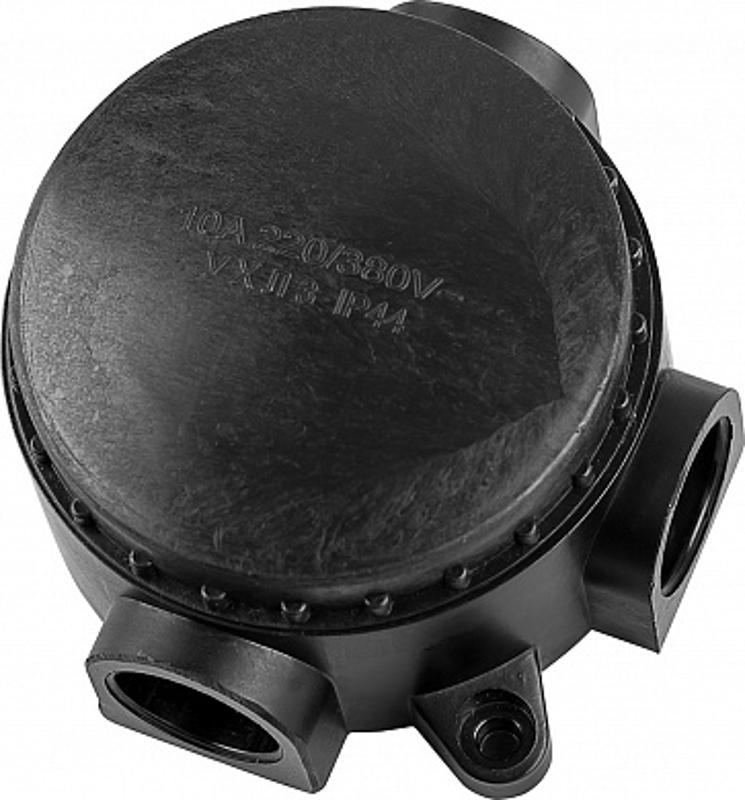 Коробка распределительная КЭМ 1-10-3М монтажная, 3-х рожковая 380V, 90х44х102, черный | 29847 | FERON — Feron