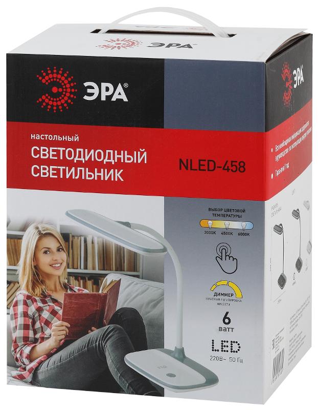 Светильник настольный светодиодный NLED-458-6W-W белый наст. | Б0028457 | ЭРА — миниатюра 2