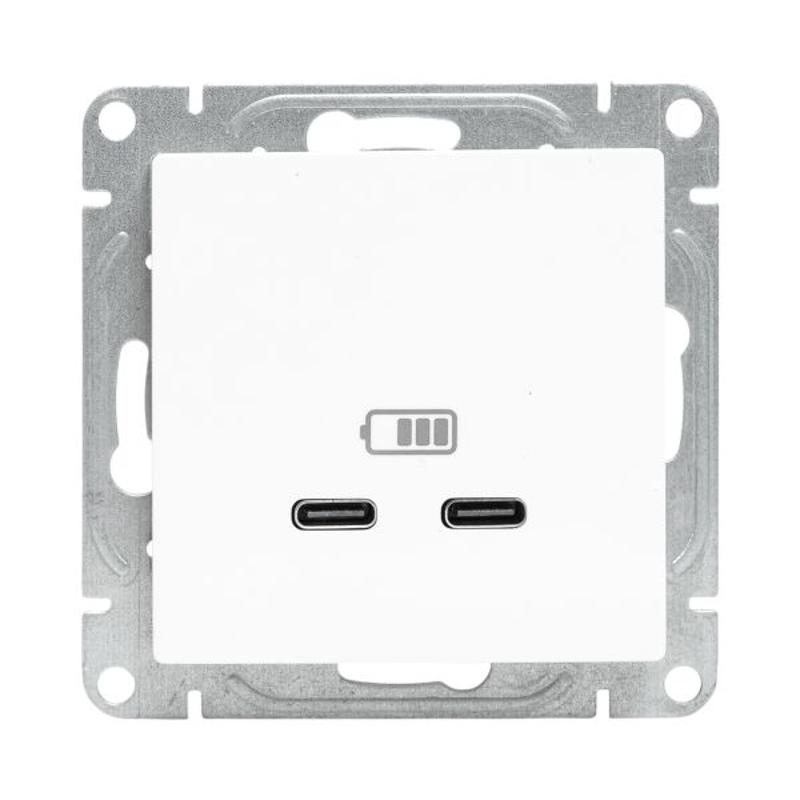 Механизм розетки USB-C - 2шт, белый Эпика EKF | UP1-SOW-2USBC | EKF — миниатюра 5