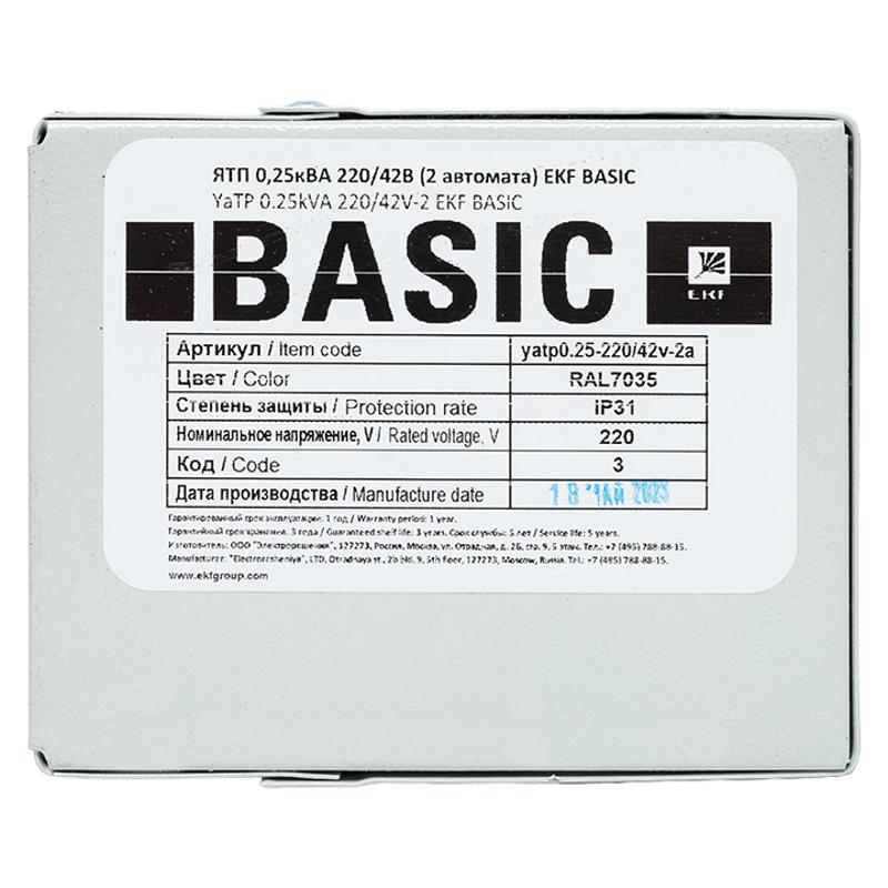 Ящик с понижающим трансформатором ЯТП 0,25кВА 220/42В (2 автомата) EKF Basic | yatp0,25-220/42v-2a | EKF — миниатюра 6