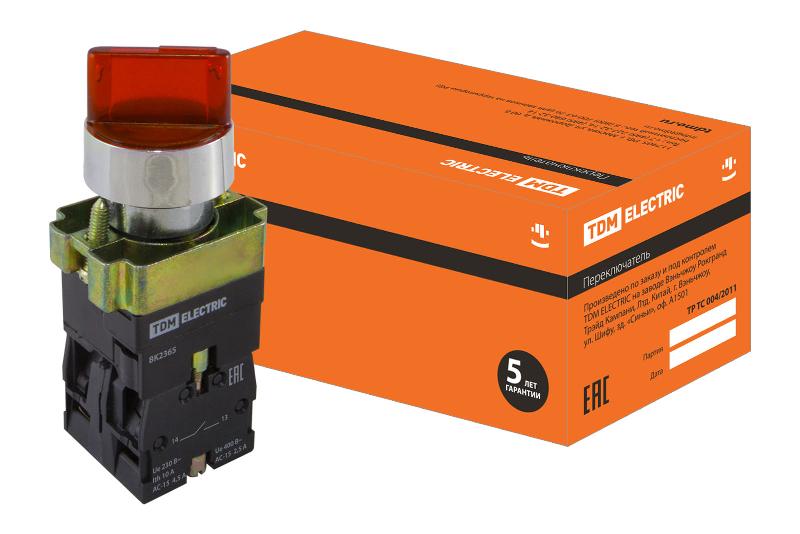 Переключатель BK 2465 2 положения красный 1з+1р  | SQ0703-0015 | TDM — TDM ELECTRIC