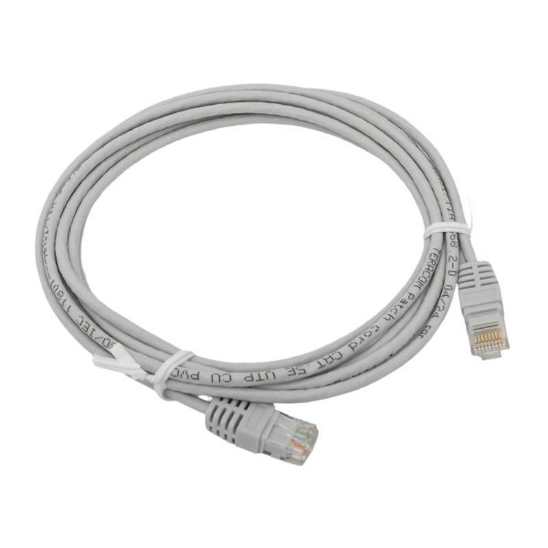 Патч-корд TERACOM Cat.5E (1Гбит/с) неэкранированный UTP оболочка PVC серый (3м) | TRC-5EUTP-PVC-3M-GY | EKF — EKF