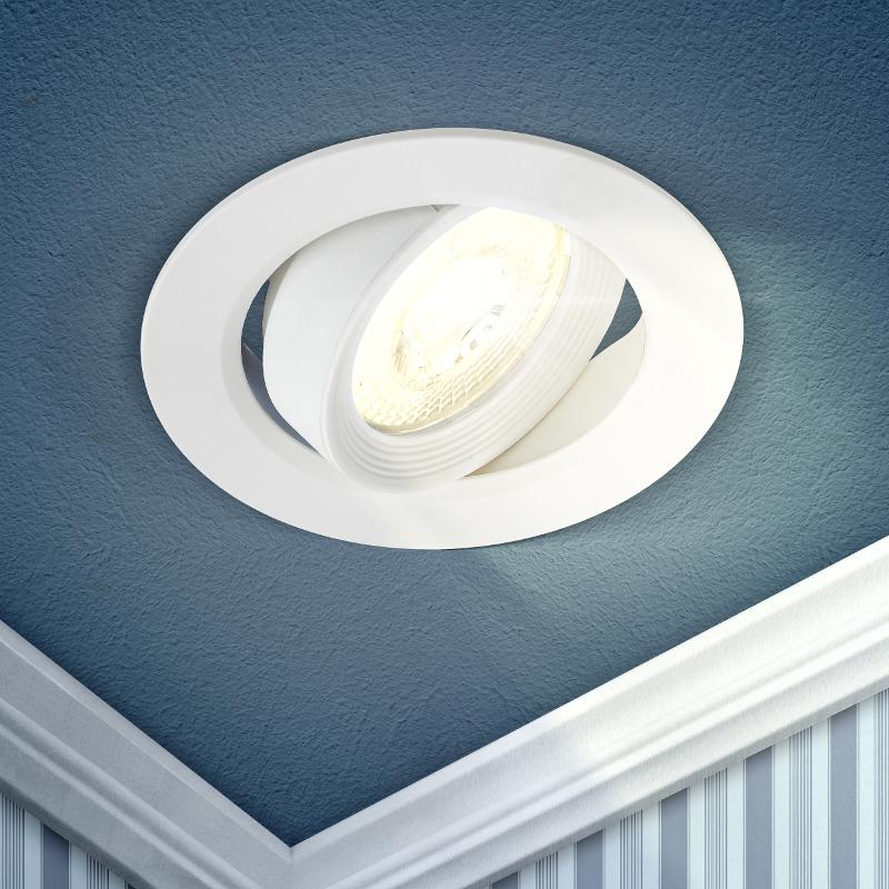 Светильник светодиодный встраиваемый KL LED 22A-5 3K WH LED круглый поворотн. LED SMD 5W 3000K белый | Б0037036 | ЭРА — миниатюра 1