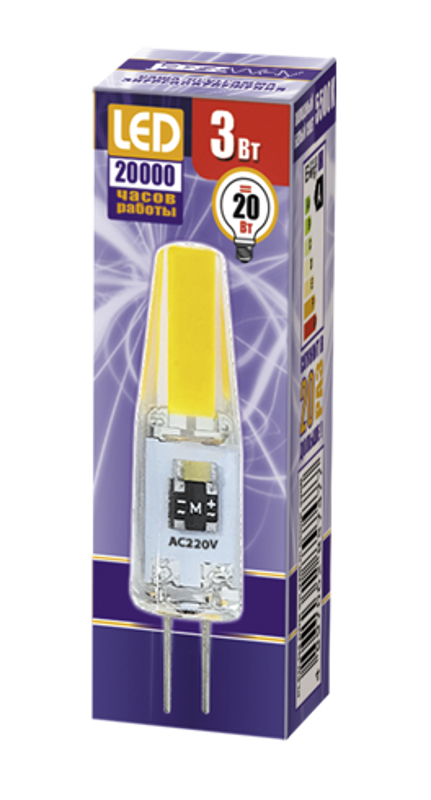 Лампа светодиодная LED 3Вт G4 220В 5500К PLED-G4 COB капсульная | 2857477 | Jazzway — миниатюра 2